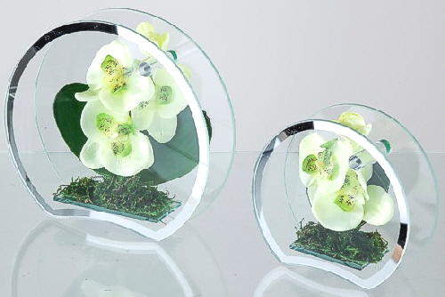 Deko-Vase Orchidee-grün 21 cm
