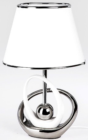 Lampe weiss-silber 40 cm