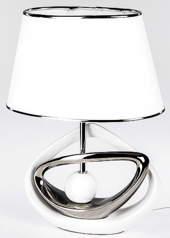 Lampe weiss-silber 45 cm