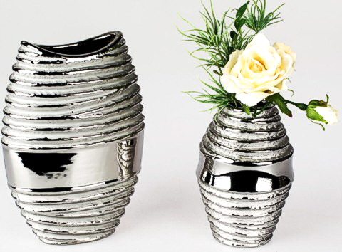Vasen Organic-Silber 25 + 18 cm