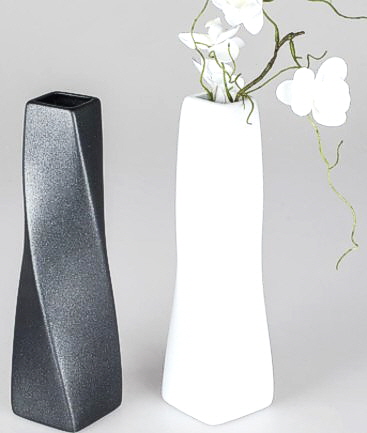 Vase schwarz + weiss 28 cm