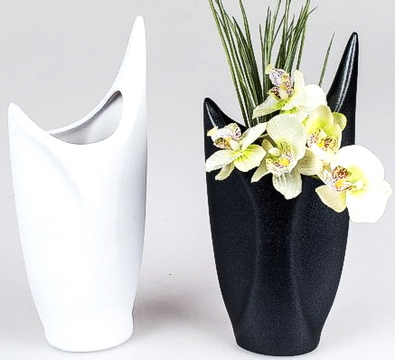 Vase schwarz + weiss 29 cm